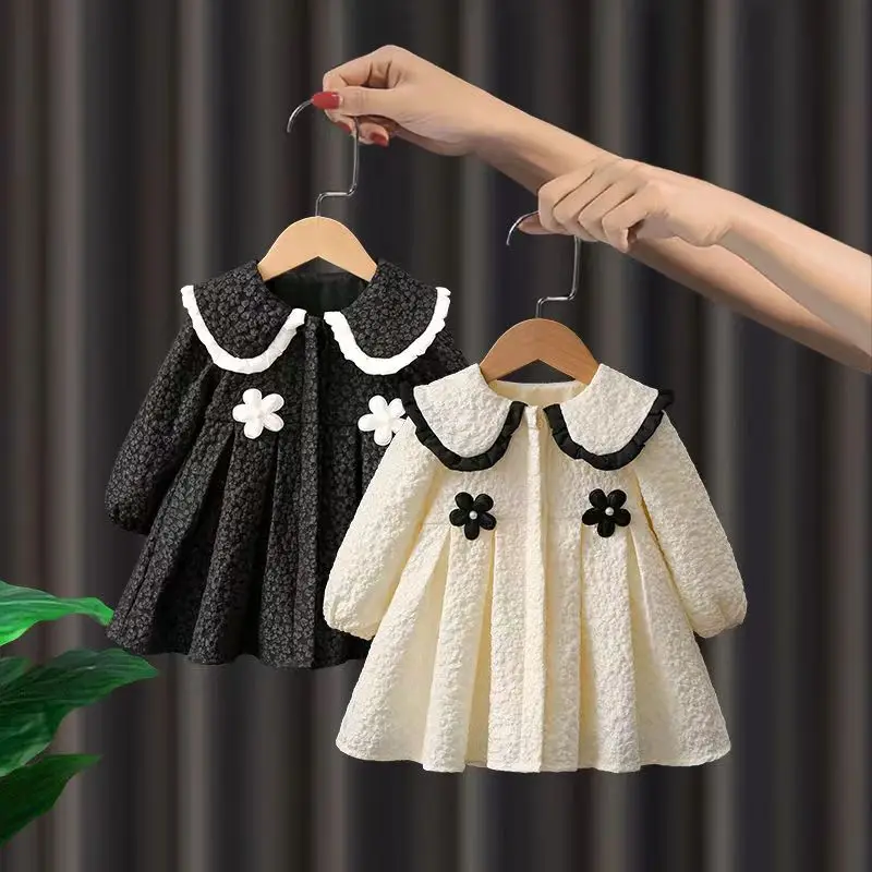 Girls' Dress in Spring And Autumn New Children's Fashionable Princess Dress for Girls Korean Long-sleeved Fashionable Skirt