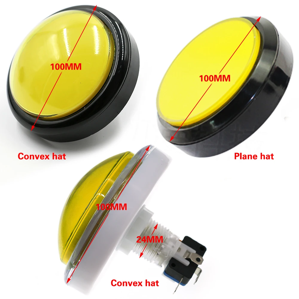 100mm Push Button 5V 12V Illuminated 10CM Led Light Switch For Video Arcade Drum Game Vending Machine Answering Device DIY Parts images - 6