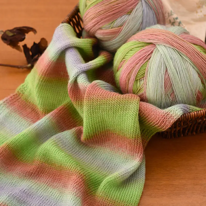 Duan окрашенная пряжа волшебный шар Радужная шерсть ручной работы DIY шаль шарф