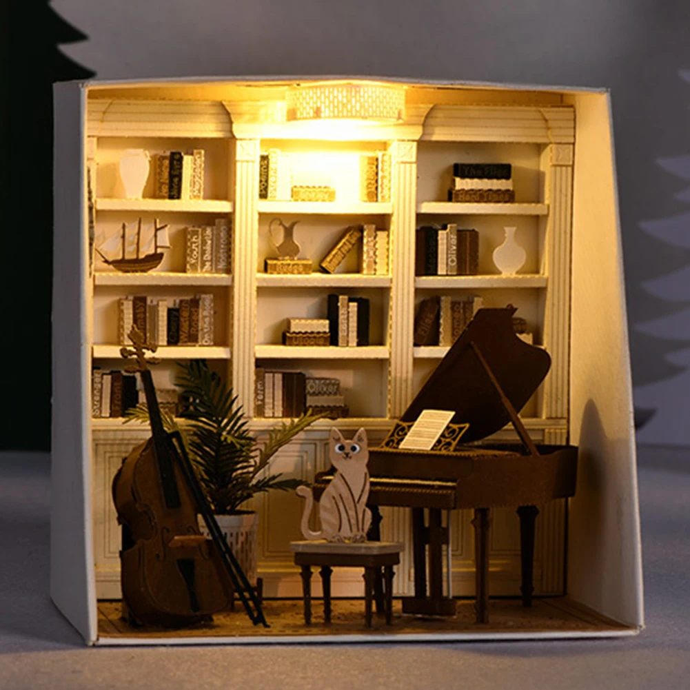 

Деревянный Кукольный дом «сделай сам», миниатюрные строительные комплекты, современный Лофт с мебелью, домик для кукол, игрушки для детей, п...