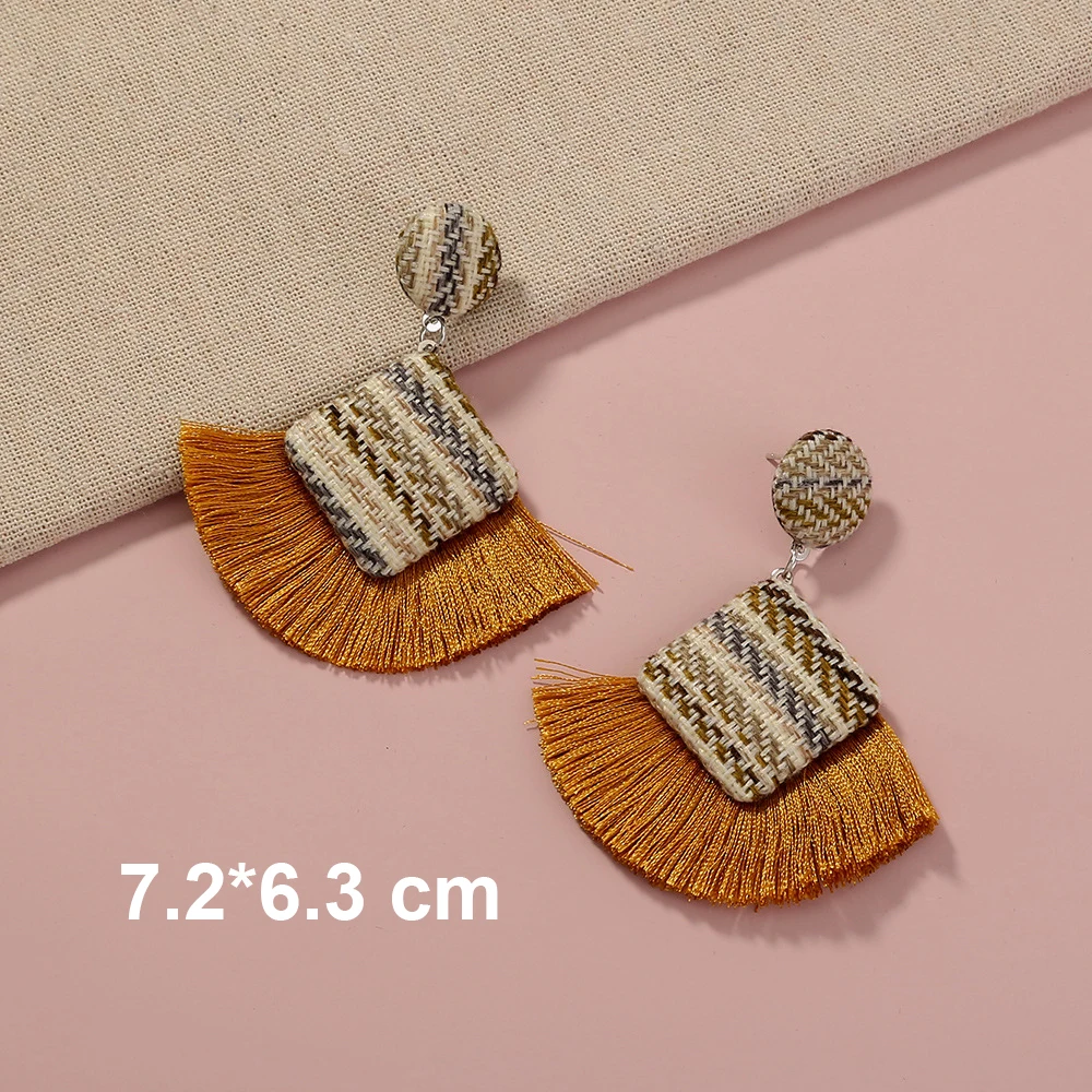 

Exaggerated Color Half-round Boho Rice Beads Tassel Earring for Women Girl Teen 2022 Trend Jewelry Accessorie Kolczyki Wholesale