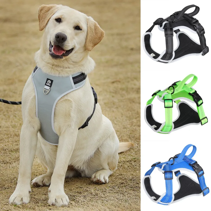 

Светоотражающая шлейка для собак, жилет для непослушных собак маленького, среднего и крупного размера, нагрудный ремень для прогулок и бега
