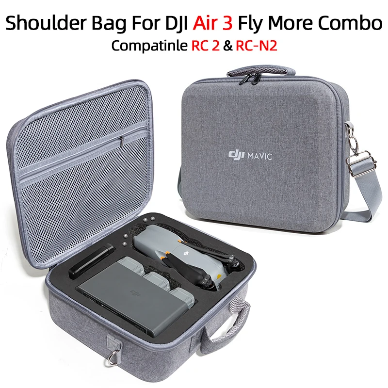

Gray storage bag for DJI Air 3 With shoulder strap Compatible with RC2/RC-N2 Size: 32*28*13cm For DJI Air 3 Accessories