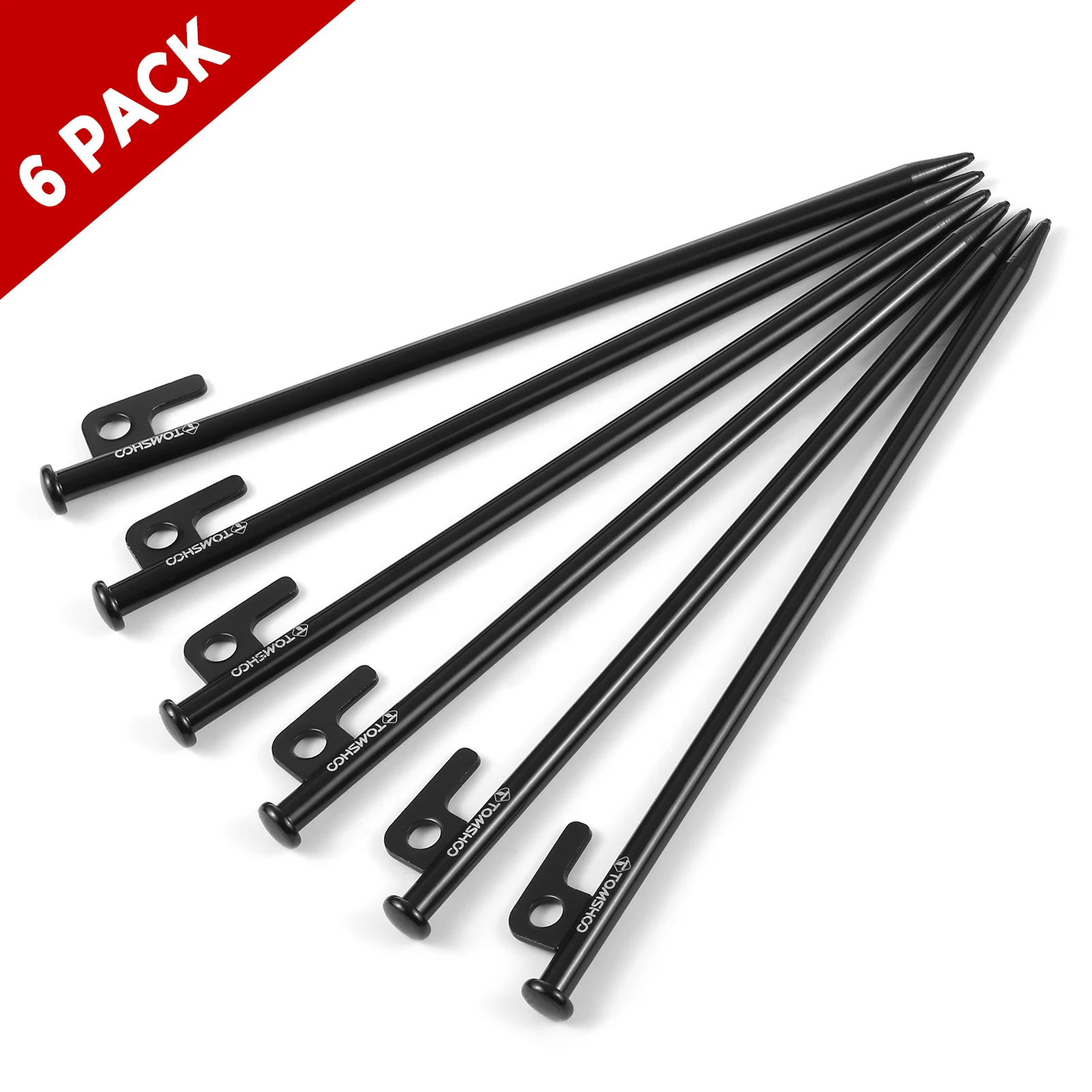 

TOMSHOO 8 Inch /12 Inch Tent Pegs 6PCS Heavy Duty Steel Tent Stakes Camping Tent Accessories for Outdoor Camping Canopy Awning