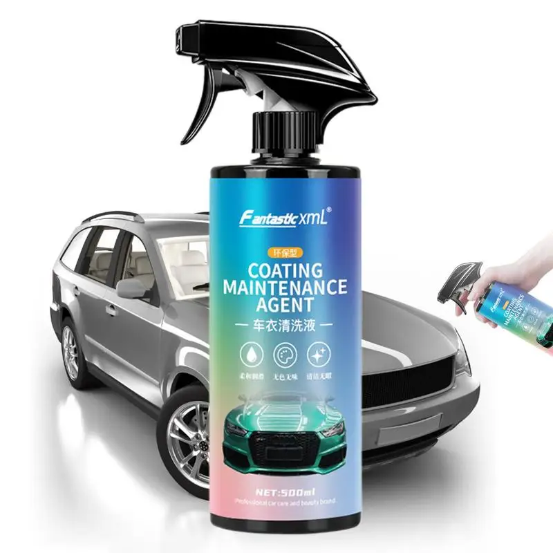 

Car Cleaning Agent 500ml Car Clean Accessories Detergent Spray Flexible Vehicle Paint Polish Spray Multifunctional DIY Friendly