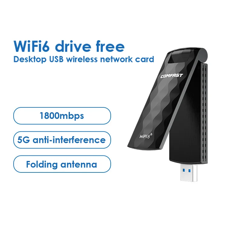 

1800mbps Usb Wireless Dongle Usb3.0 2.4g 5g Dual Band High Speed Fast Transmission Wifi 6 Pc Accessories For Win10/11 Cf-957ax