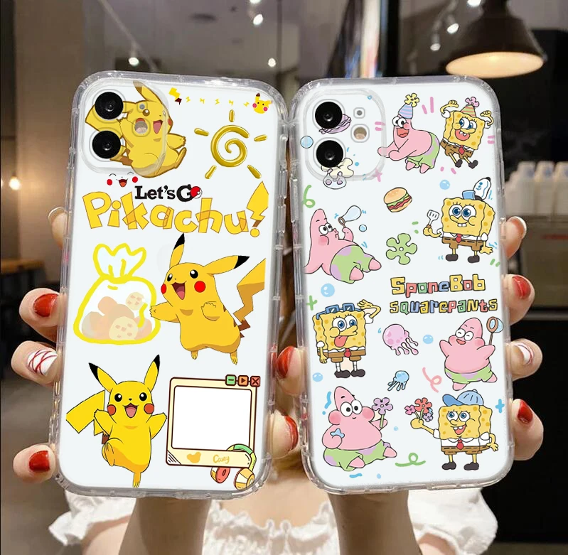 Мягкий чехол B32 Pikachu для Samsung S8 S9 S10 S10E S20 FE S21 Plus Ultra S30 Note 10 20 8 9 M33 M52 M53