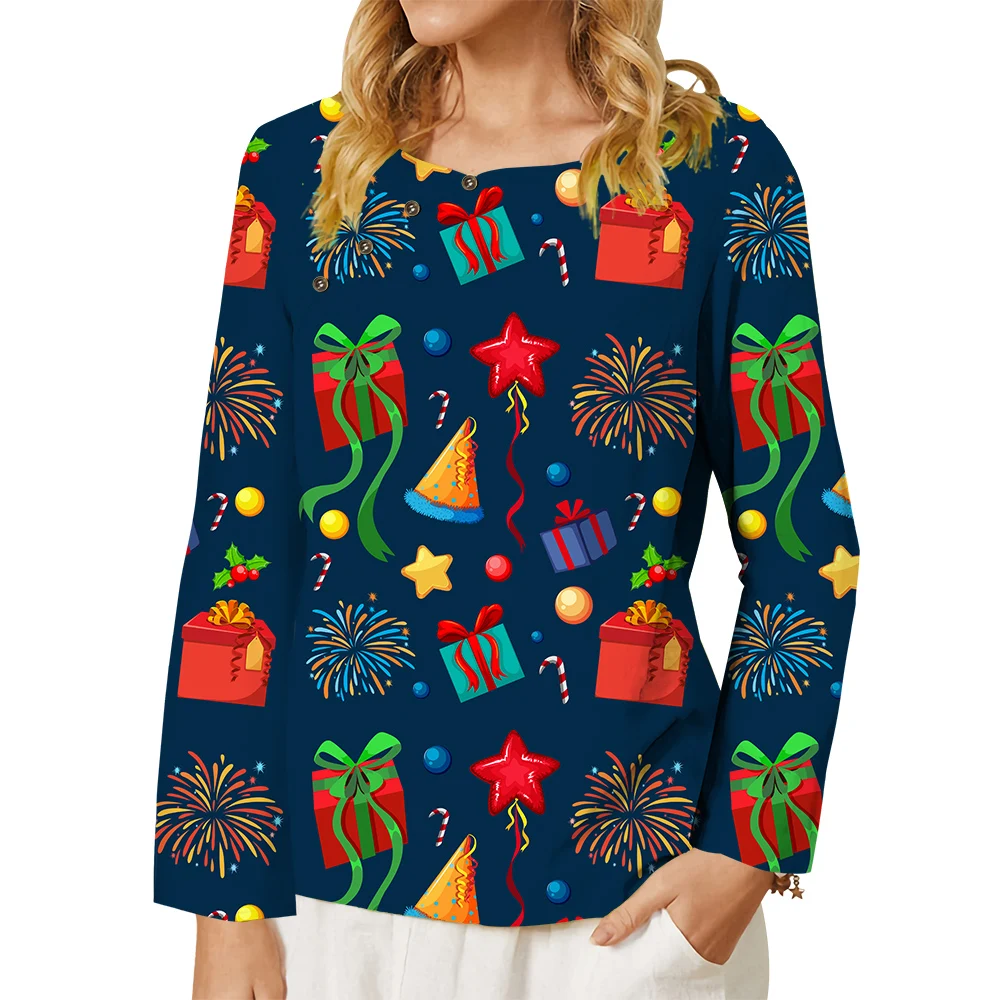 CLOOCL женская футболка с Рождеством праздничная одежда свободная повседневная