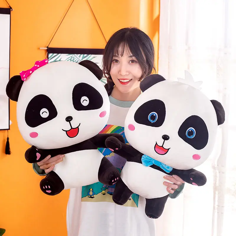 Bebek otobüsü Panda peluş Babybus Kiki Miu Miu dolması peluş bebek yumuşak oyuncaklar rahat sevimli doğum günü hediyesi için çocuk çocuk yatağı