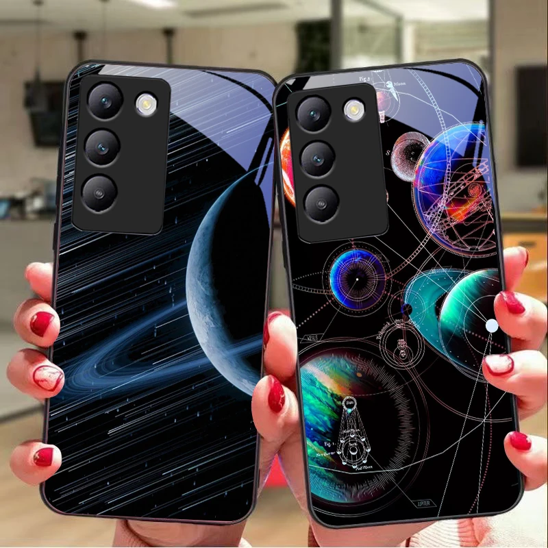 Space Planet для Y72 33S 11 03 36 96 Lite 35 16 Iqoo 12 V40 SE 5G 29 40 21 30 X80 Pro Vivo чехол телефона из закаленного