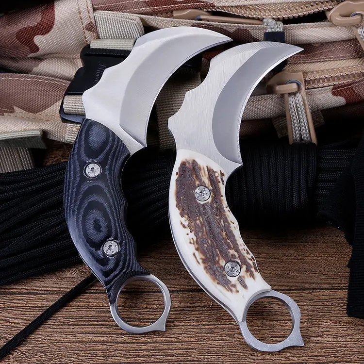 

6.30'' Fixed Blade Karambit Knife with Sheath Camping Outdoor Claw Knives Survival Tactical Hunting Knife for Self-defense Tools