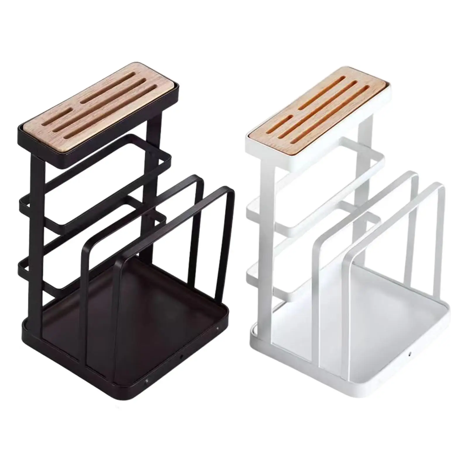 Drying Rack Metal Knife Block Cutting Board Organizer