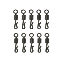 10pcs large long body q shaped black quick change swivels for carp fishing accessories size 4 fishing terminal tackle pesca
