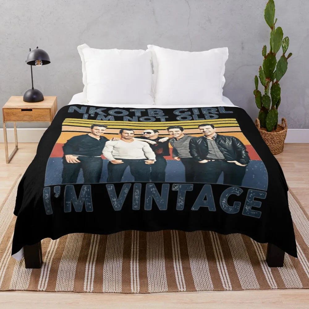 

NKOTB Girl I'm NOT Old I'm Vintage Music Gift For Fans, For Men and Women Throw Blanket Couple Sheep Wool Blanket Tweed Blanket