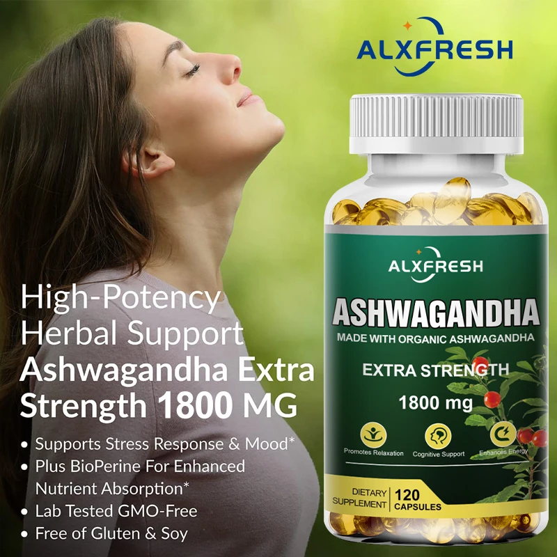 

Organic Ashwagandha Extract Capsules Relieve Stress Enhances Immunity for Potency Erection Male Healthy Supplement