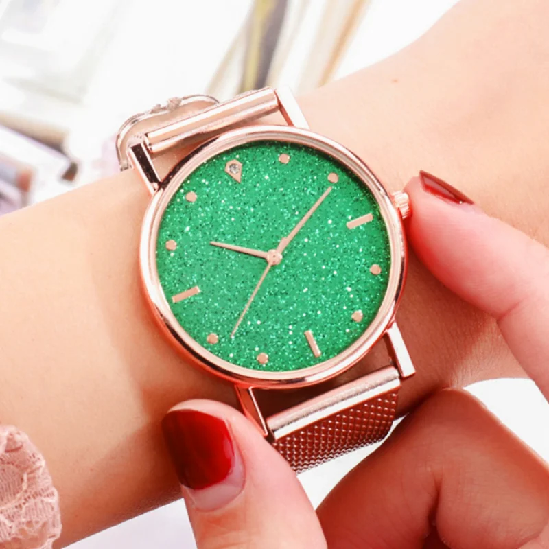 Women's Full of Stars Colorful Face Quartz Fashion Watch Magic Star Women's Watch 2023  Silicone Mesh Strap Casual Fashion Watch