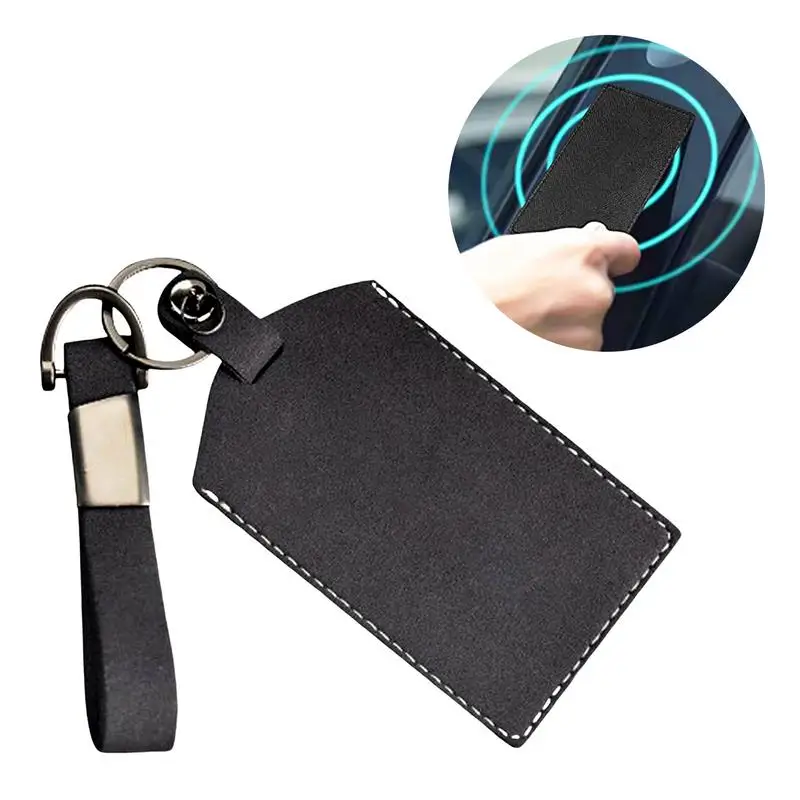 

Key Card Protector Car Key Card Holder Key Ring Bag Chain Clip For Model 3 Y Easy To Use Scratch Resistant Fashionable Keychain
