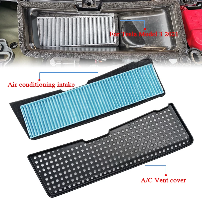 

A/C Vent Cover For Tesla Model 3 2021 2022 Air Conditioning Intake Engine Room Protective Cover Filter Screen Isolation Network