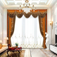 european french flannel embroidered curtain fabric finished high end living room villa hollow