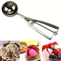 ice cream scoop kitchen tools 3 size stainless steel spring handle mash potato watermelon ball scoop home kitchen accessories