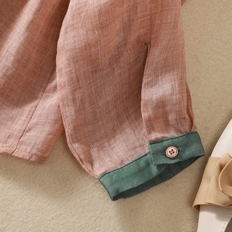 Женская рубашка с отложным воротником повседневная однобортная блузка из хлопка