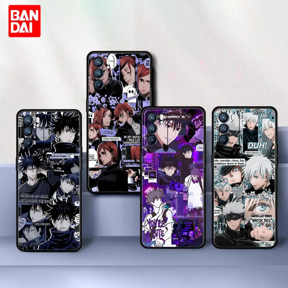 

Jujutsu Kaisen Characters Case for Oppo A53 A52 A3s A12 A9 A15 A31 A54 A74 A93 A94 F5 F11 Find X2 Pro Lite Silicone Black Cover