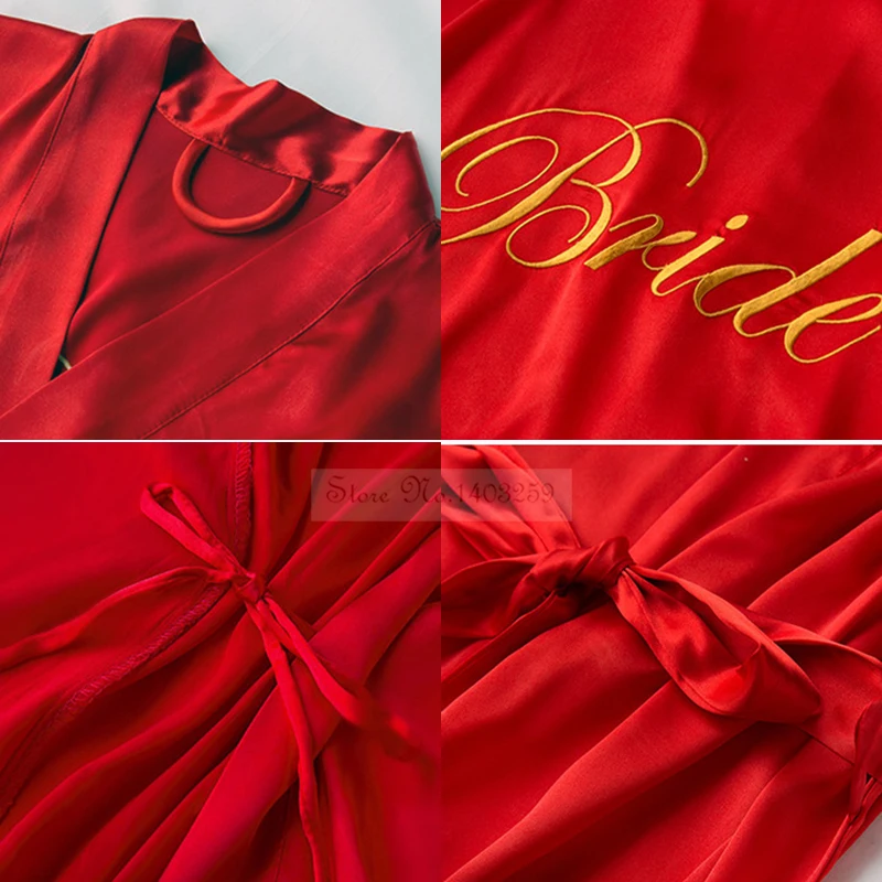 Халат женский с вышивкой свадебная сорочка для невесты и подружки пикантная