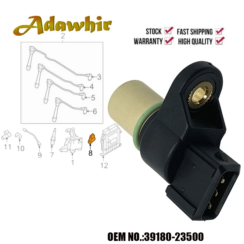 

Crankshaft Position Sensor For Hyundai Elantra Tucson Tiburon Kia Soul Sportage Spectra 2.0L 2.7L 39180-23500 3918023500