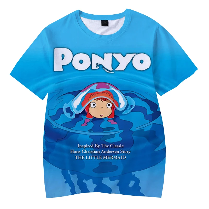 

Футболка Ponyo с 3D принтом скалы, Детская летняя повседневная футболка в стиле Харадзюку с принтом, Мужская Весенняя свободная одежда большог...