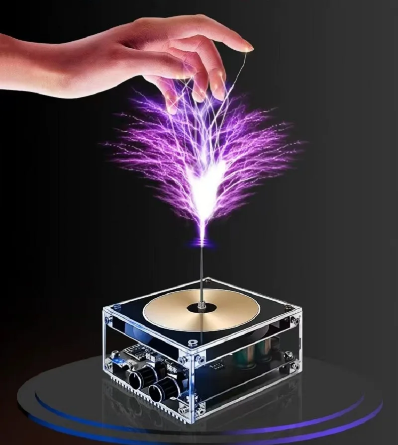 Mini Music Tesla Coil 10 Artificial Harmless Lightning Exhibitor Educational Instrument Smart Toy Gift Bluetooth-compatible Gift