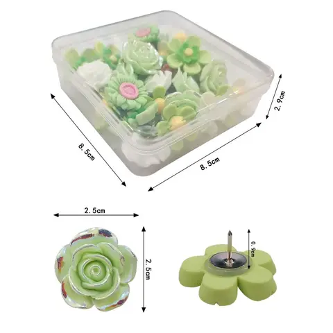 Канцелярские кнопки 3D разноцветные 30 шт