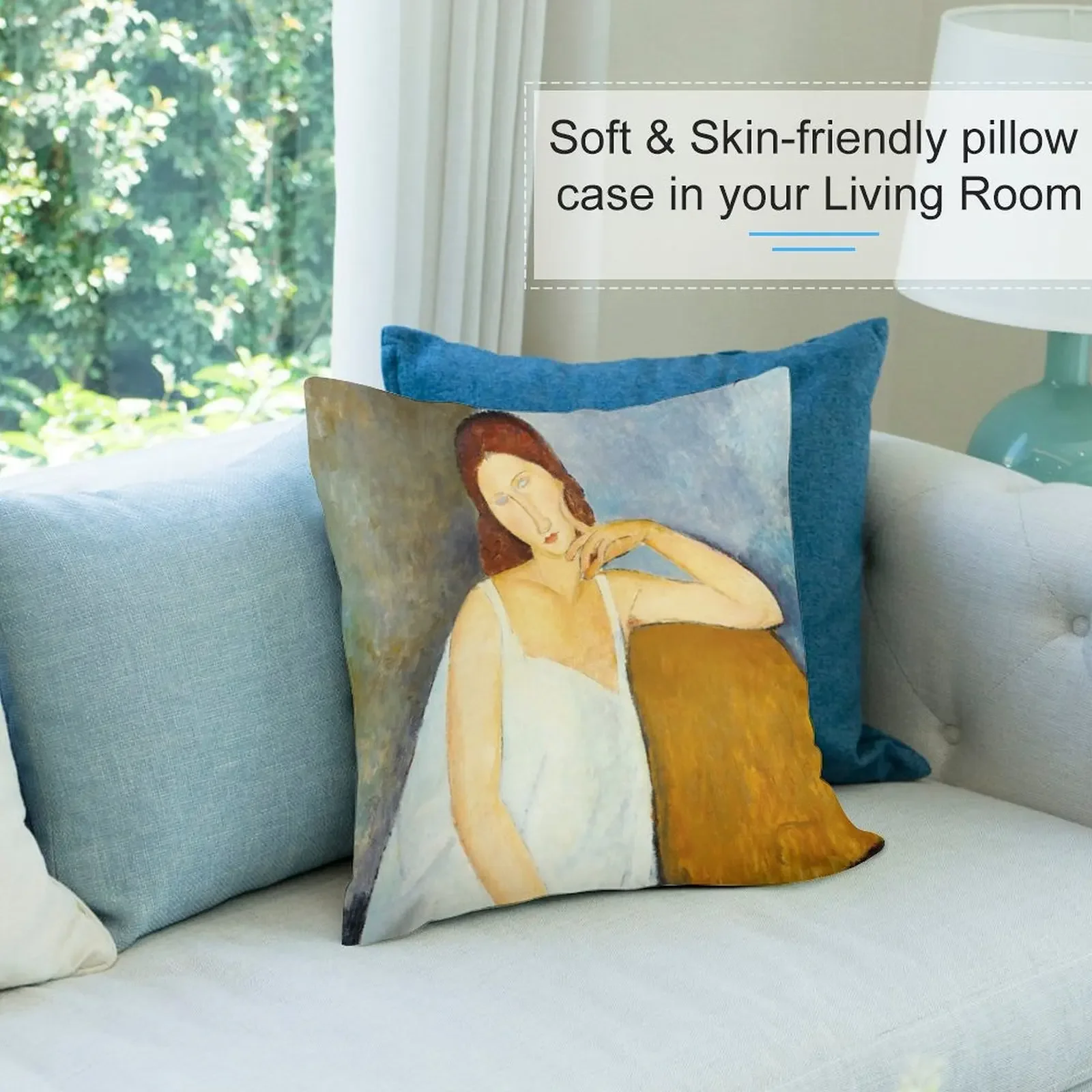 Жанна Хобюнта от Амадео Модильяни 1919 г. Декоративная подушка Рождественская