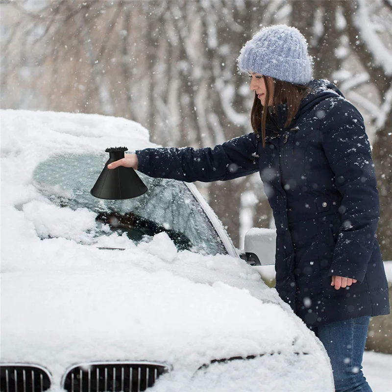 Plastic Cone Shaped Magic Car Windshield Snow Remover Shovel Ice Scraper Outdoor Windows Glass Cleaning Tool Funnel | Автомобили и