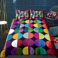 minimalist circles blue bedding set colorful geometric work duvet cover with pillowcase bed set luxury twin full queen king