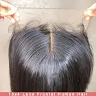 LS прямой прозрачный фронтальная сетка 13x4 свободная часть человеческие волосы от уха до уха 4x4 кружевная застежка с детскими волосами Remy естественного цвета