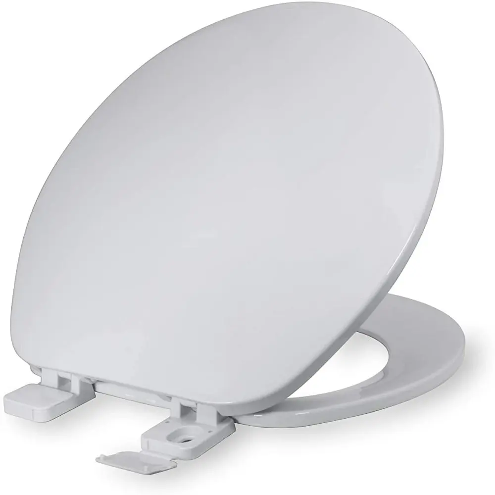 

POPTOP Round Toilet Seat with Adjustable Hinge, White fast shipping