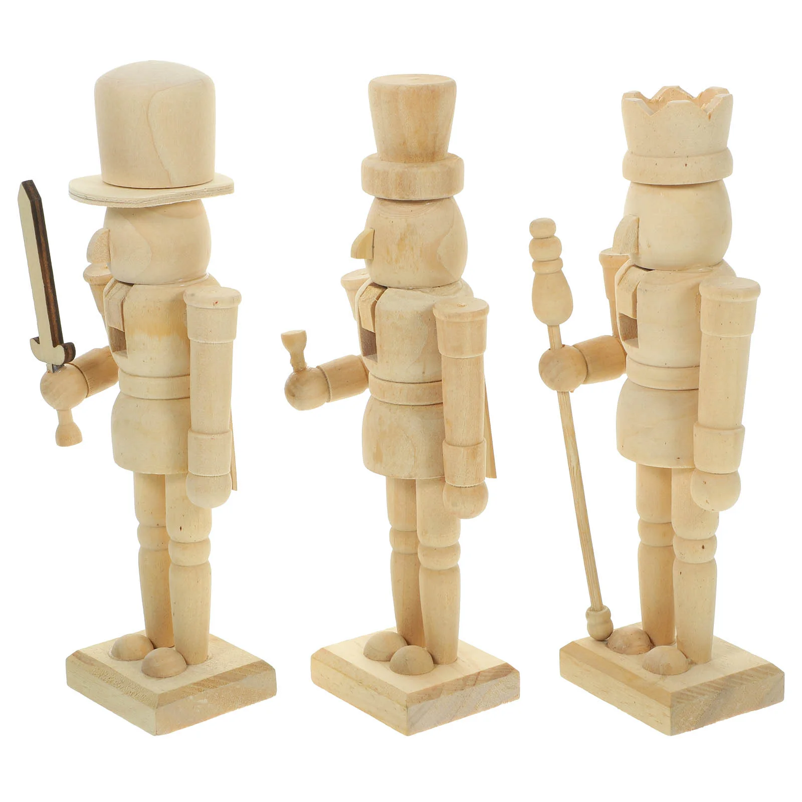 

3 Pcs Christmas Presents Nutcracker Soldier Puppet Graffiti Chrismas Gift Walnut Decoration Wood Painted Craft