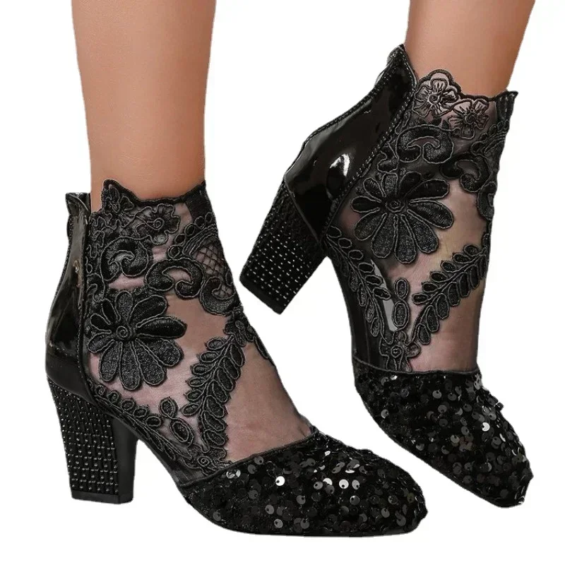 Брендовая женская обувь 2024 Модные женские ботинки на высоком каблуке