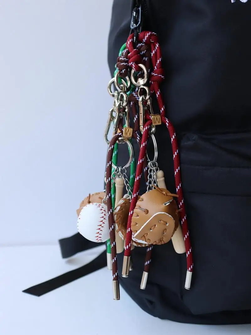 INS Blogger Same Sle Personalized Baseball Car Keychain Bag Hanging Pieces M Series Couple Woven Lanyard