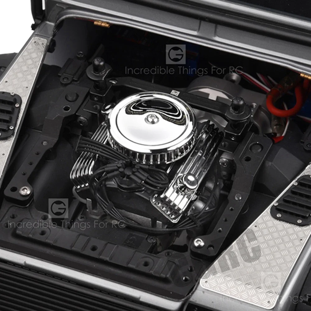 Фото Классический радиатор вентилятора двигателя с имитацией двигателя V8 F82 для 1/10 RC гусеничного автомобиля Traxxas TRX4 SCX10 Rc4wd D90 VS4 Обновление №5