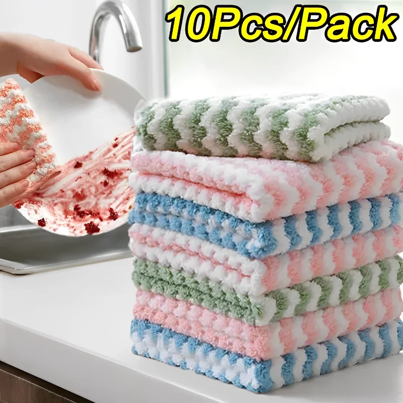 

Non-Stick Oil Kitchen Anti-Grease Wiping Rags Efficient Coral Fleece Wipe Cloth Cleaning Cloth Home Washing Dish Cleaning Towel