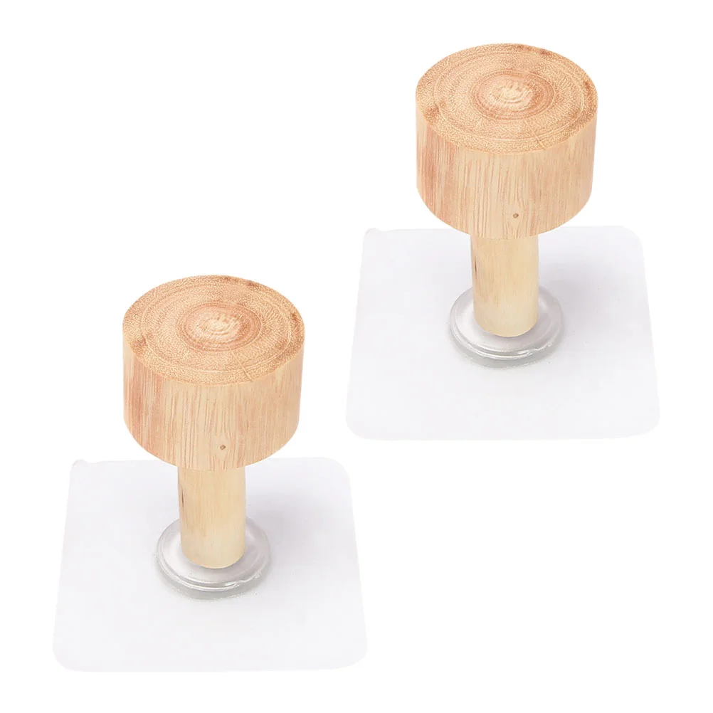 

2pcs Wall-mounted Hook Wooden Hanging Hook Home Coat Storage Hook Sundry Hook