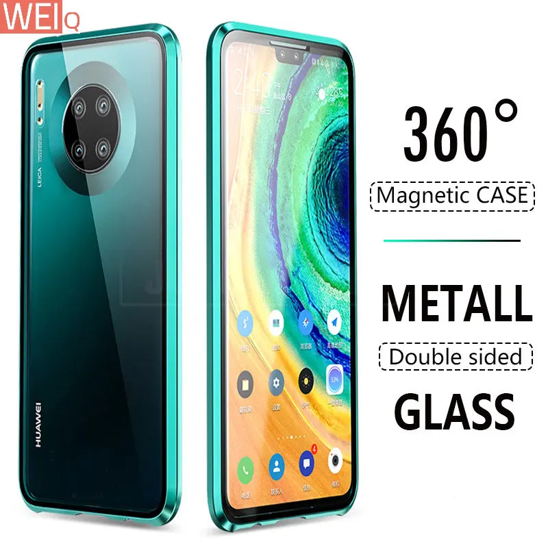 

Front Back Double Sides Tempered Glass Magnetic Adsorption Case For Huawei Mate 30 Pro 5G Mate 30 40 Pro 40 Cover Metal Bumper