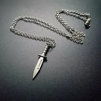 vintage knife dagger pendant necklace men women necklaces gothic accessories punk kpop style party jewelry gifts