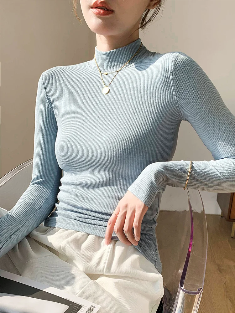 

Half Turtleneck Bottoming Shirt Women's Spring and Autumn All-Match Autumn and Winter New Inner Wear Knitwear Long Sleeve