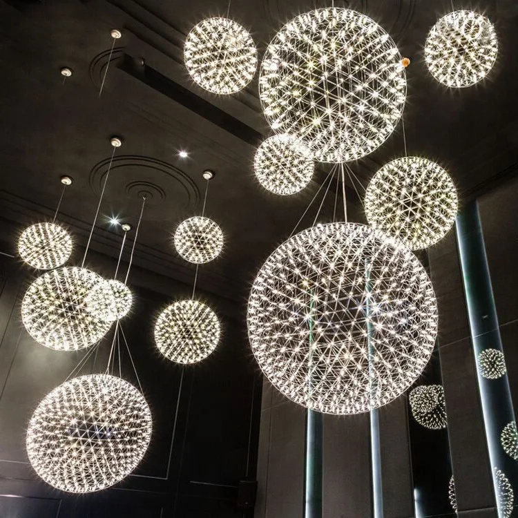 

Creative Personalized Chandelier Living Room Lamp Postmodern Led Spark Ball Chandelier Hotel Clothing Store Restaurant Lamp