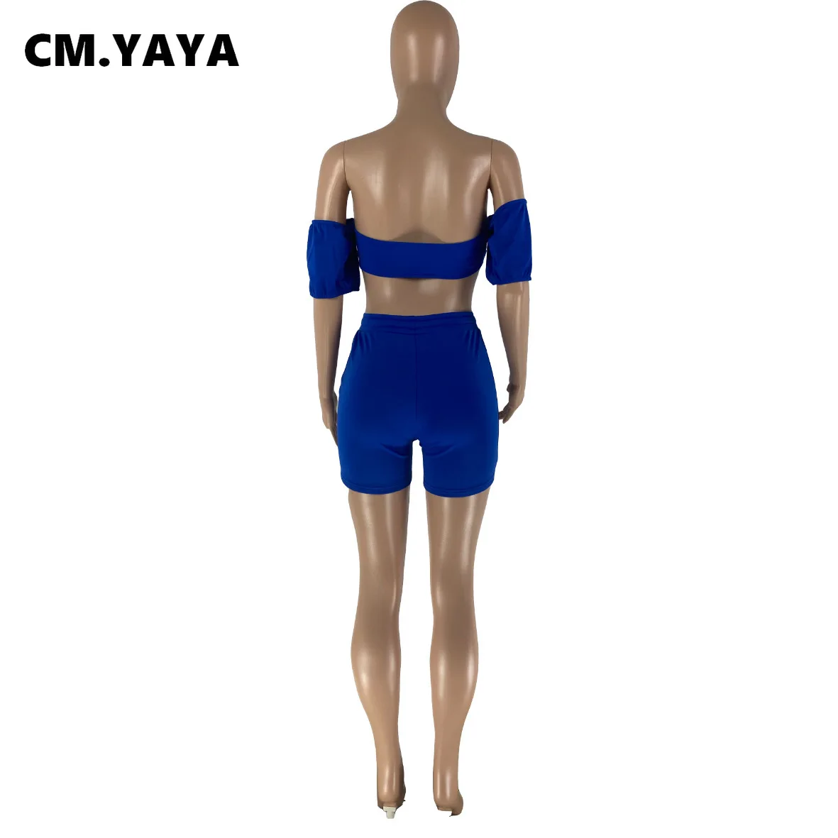Женский спортивный костюм CM.YAYA Active комплект из двух предметов короткий топ на