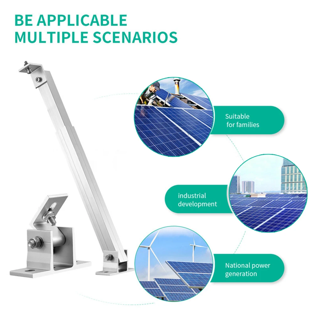 

Brand New Short Brackets Photovoltaic Support Adjustable Aluminum Alloy Flat Roof Mounting Solar Panel Bracket