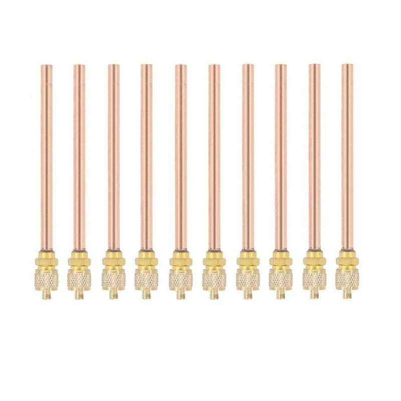

10 Pcs Air Conditioner Spare Part Copper Tube Thickness 0.6mm Copper Tube Length 90mm Filling Access Valves