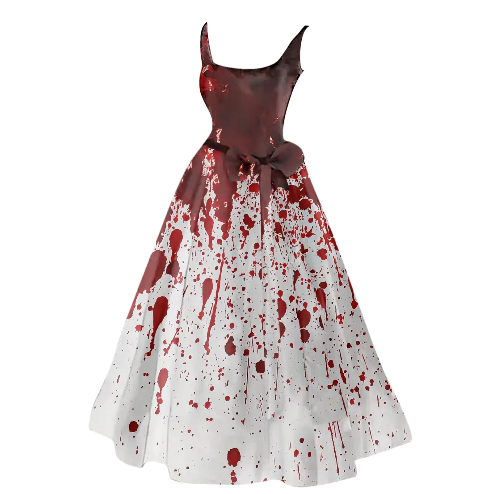 Красный готический костюм ужасов с кровью и призраком на Хэллоуин тыквы 3D